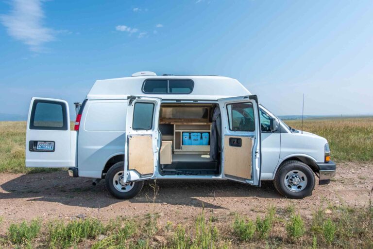 chevy van with bed in back